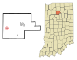 Fulton County Indiana Incorporated and Unincorporated areas Kewanna Highlighted